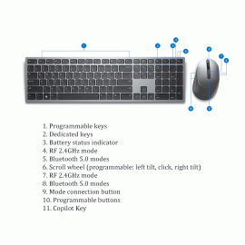 Dell Pro Plus Keyboard and Mouse - KM7321W (580-AJQP)