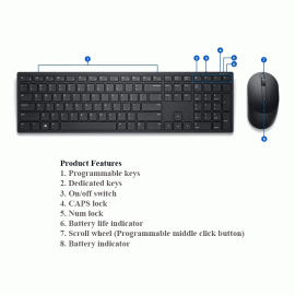 Dell Pro Wireless Keyboard and Mouse - KM5221W