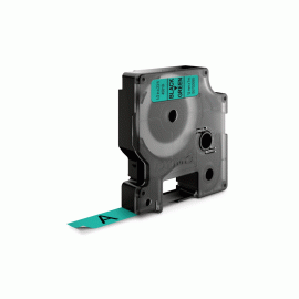 DYMO D1 Tape 45019 12MM X 7M TAPE, BLACK ON GREEN (S0720590)