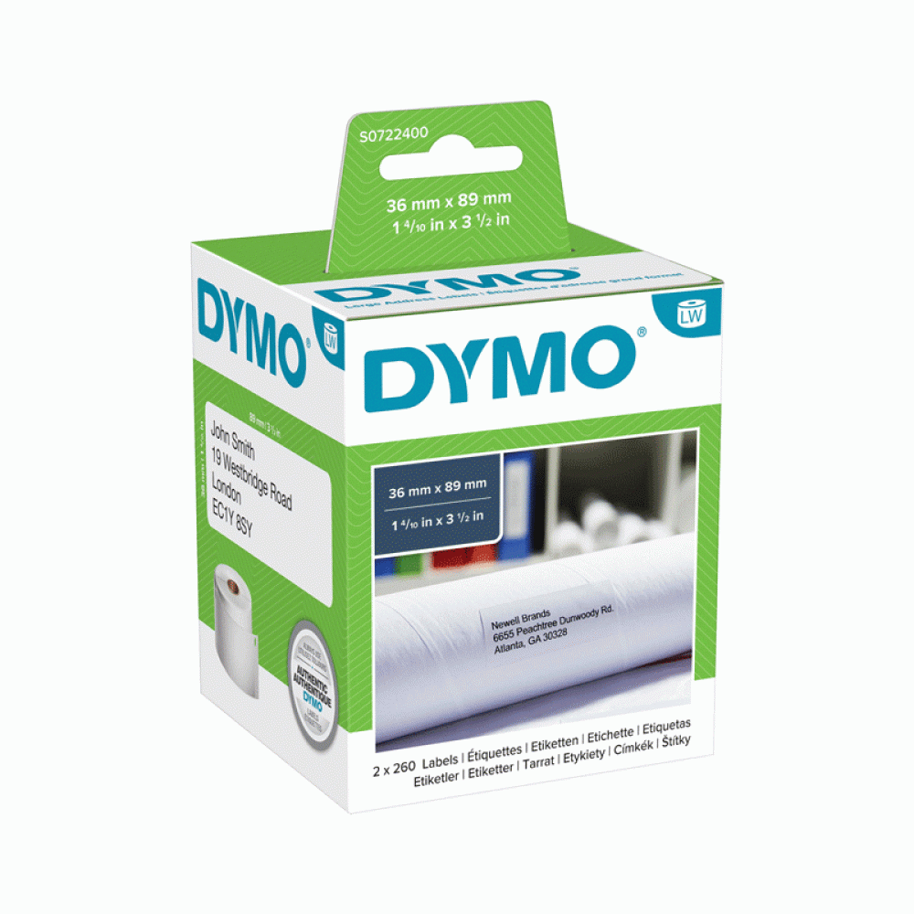 DYMO Label 99012 Large Address Labels 89 x 36 mm, 2 x 260 (S0722400)