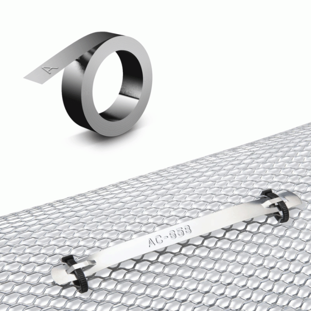 Dymo 32500 Stainless Steel non-adhesive Label 1/2" (10 roll pack) (32500-10PK)