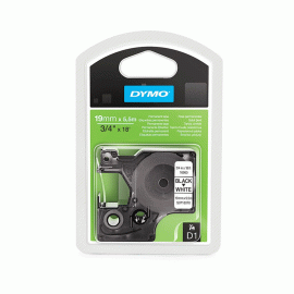 DYMO D1 S0718070 19mm x 5.5m Polyester Black On White (16960)