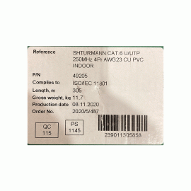 SHTURMANN CAT6 U/UTP 250MHz AWG23 INDOOR